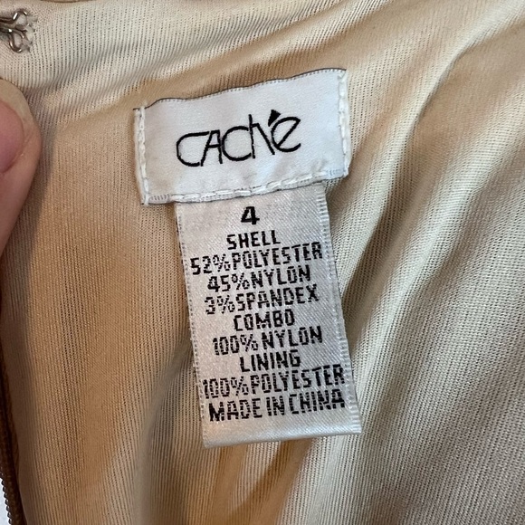 Caché Stretch French Lace V-Neck Short Sleeve Midi Dress - Picture 5 of 5